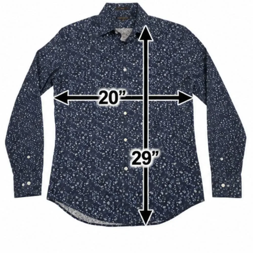 Banana Republic Men’s M Slim Fit Floral Button Up Shirt Navy Blue Non Iron